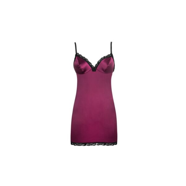 Livco Corsetti Fashion - Phemiena Cf 90433 Camisa + Tanga Burdeos S/M - Imagen 5