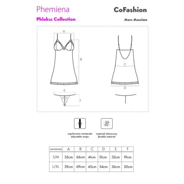 Livco Corsetti Fashion - Phemiena Cf 90433 Camisa + Tanga Burdeos S/M - Imagen 7