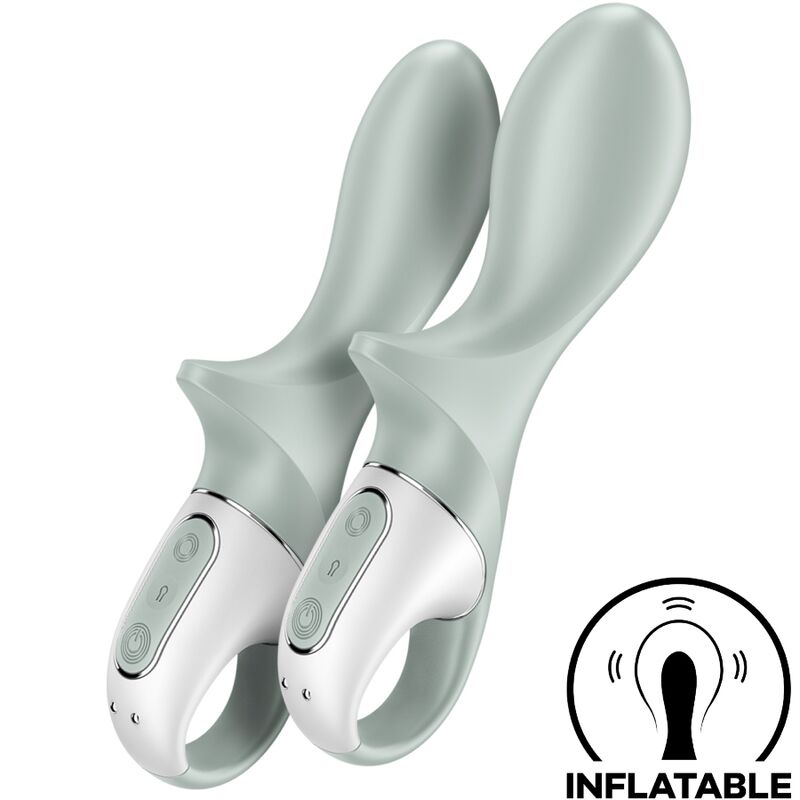 Satisfyer - Air Pump Booty 3 Vibrador Anal Inflable Verde Gris 1 Satisfyer - Air Pump Booty 3 Vibrador Anal Inflable Verde Gris