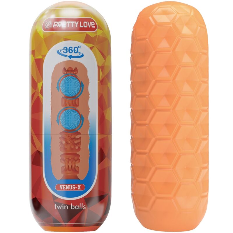 Pretty Love - Twin Balls Masturbador Masculino Naranja 1 Pretty Love - Twin Balls Masturbador Masculino Naranja