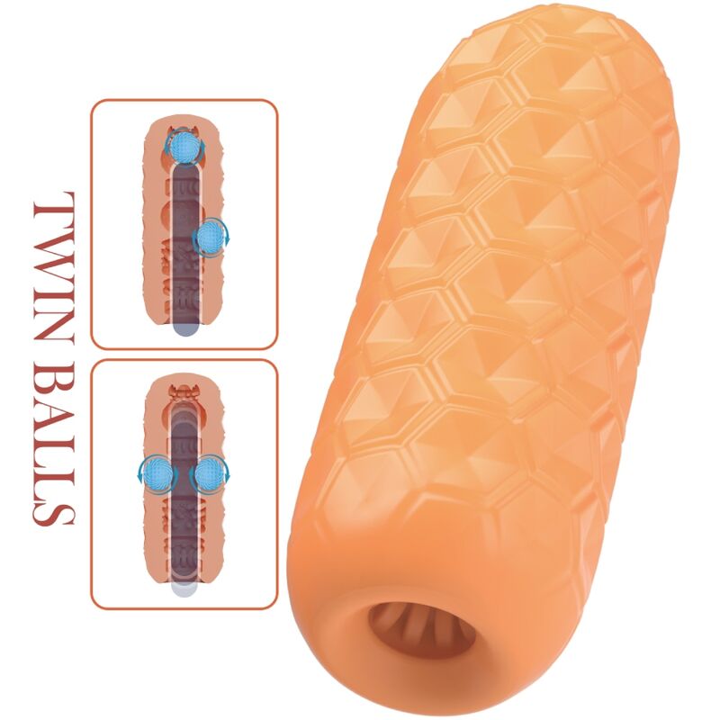 Pretty Love - Twin Balls Masturbador Masculino Naranja 5 Pretty Love - Twin Balls Masturbador Masculino Naranja - Imagen 5