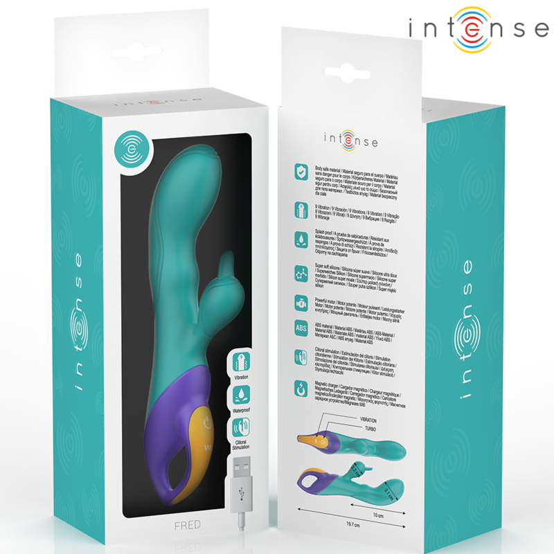 Intense - Fred Vibrador Recargable Rabbit Azul 6 Intense - Fred Vibrador Recargable Rabbit Azul - Imagen 6