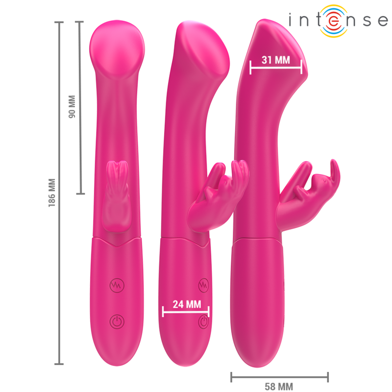 Intense - Julieta Vibrador Rabbit 18,6 Cm 10 Vibraciones Rosa 2 6 Cm 10 Vibraciones Rosa