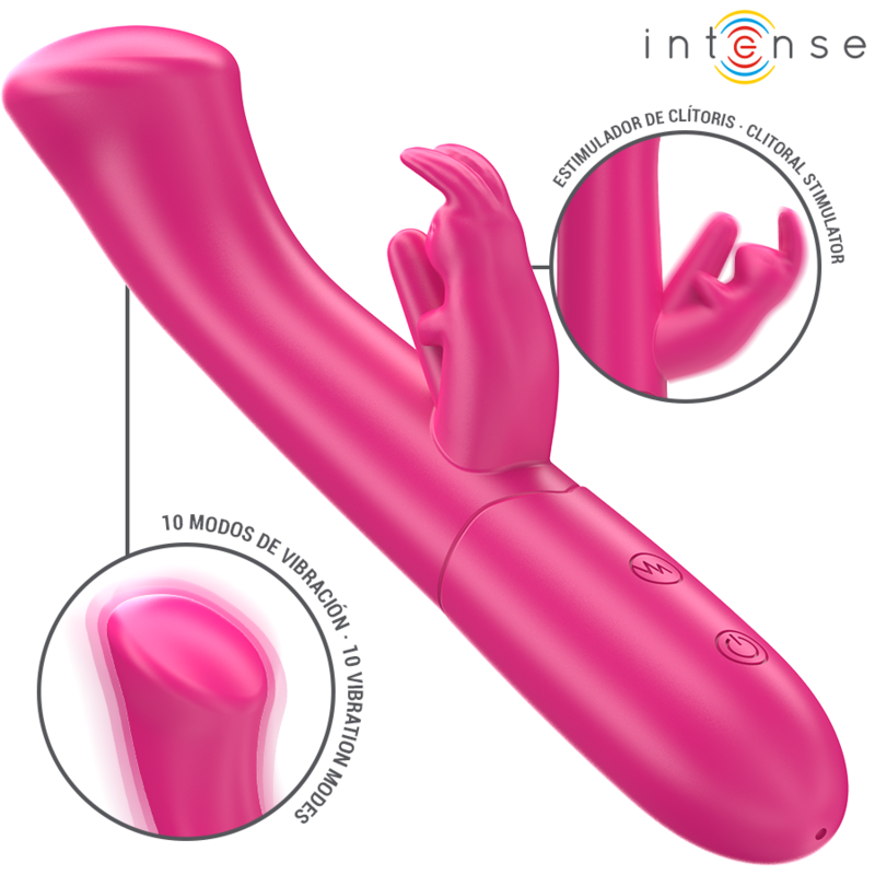 Intense - Julieta Vibrador Rabbit 18,6 Cm 10 Vibraciones Rosa 1 Intense - Julieta Vibrador Rabbit 18