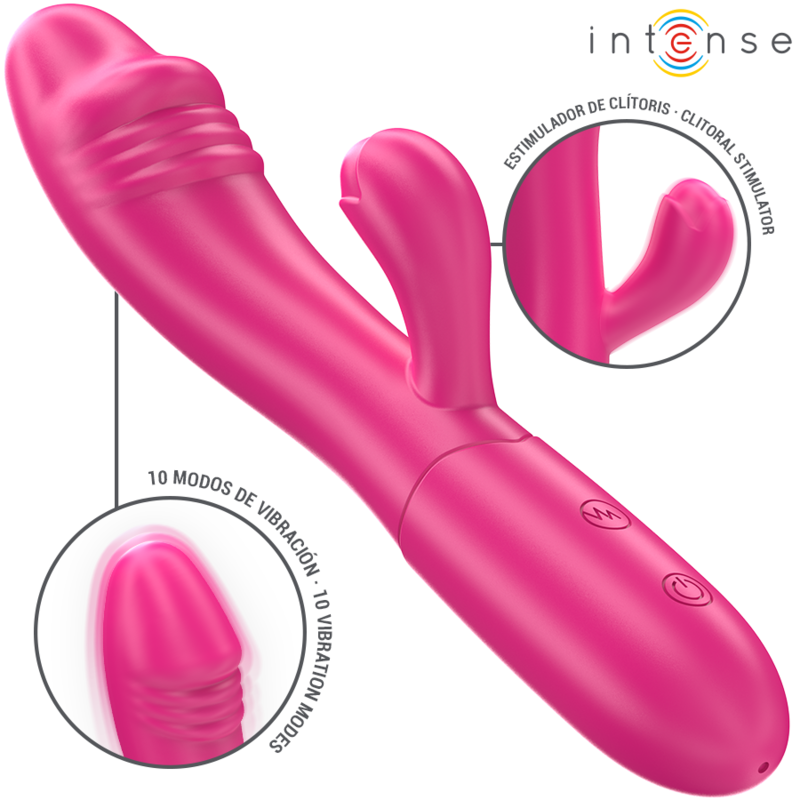 Intense - Ivy Vibrador Flexible 10 Vibraciones Con Lengua Estimuladora Rosa 1 Intense - Ivy Vibrador Flexible 10 Vibraciones Con Lengua Estimuladora Rosa