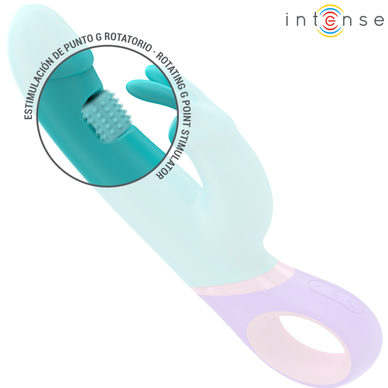 Intense - Mónica Vibrador Rabbit Con Estimulador Rotatorio Del Punto G Azul 4 Intense - Mónica Vibrador Rabbit Con Estimulador Rotatorio Del Punto G Azul - Imagen 4