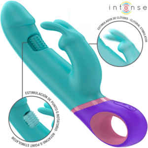 Intense - MÓnica Vibrador Rabbit Con Estimulador Rotatorio Del Punto G Azul