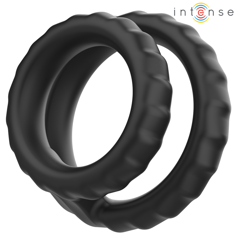 Intense - Dewey Anillo Doble Para Pene Silicona Negro Modelo 2 1 Intense - Dewey Anillo Doble Para Pene Silicona Negro Modelo 2