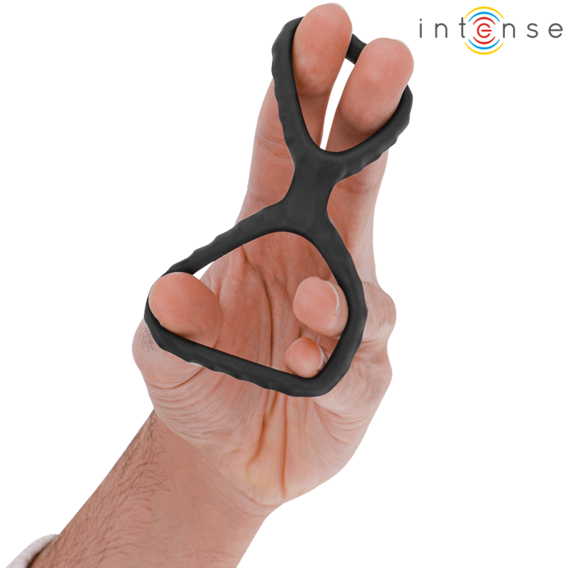 Intense - Dewey Anillo Doble Para Pene Silicona Negro Modelo 2 4 Intense - Dewey Anillo Doble Para Pene Silicona Negro Modelo 2 - Imagen 4