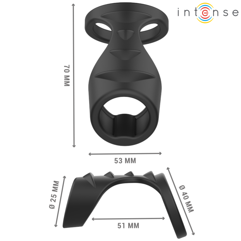 Intense - Theo Anillo Doble Para Pene Silicona Negro Modelo 3 3 Intense - Theo Anillo Doble Para Pene Silicona Negro Modelo 3 - Imagen 3