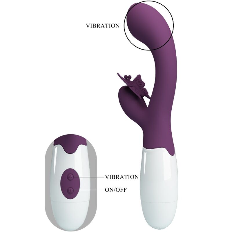 Pretty Love - Butterfly Kiss Vibrador Rabbit &Amp; Estimulador Punto G Morado 4 Pretty Love - Butterfly Kiss Vibrador Rabbit &Amp; Estimulador Punto G Morado - Imagen 4