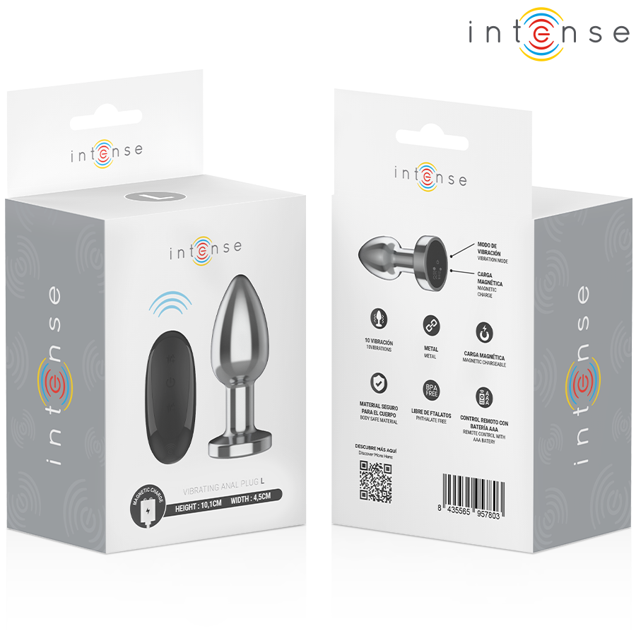 Intense - Plug Anal 10 Vibraciones Metal Con Control Remoto L 8 Intense - Plug Anal 10 Vibraciones Metal Con Control Remoto L - Imagen 8