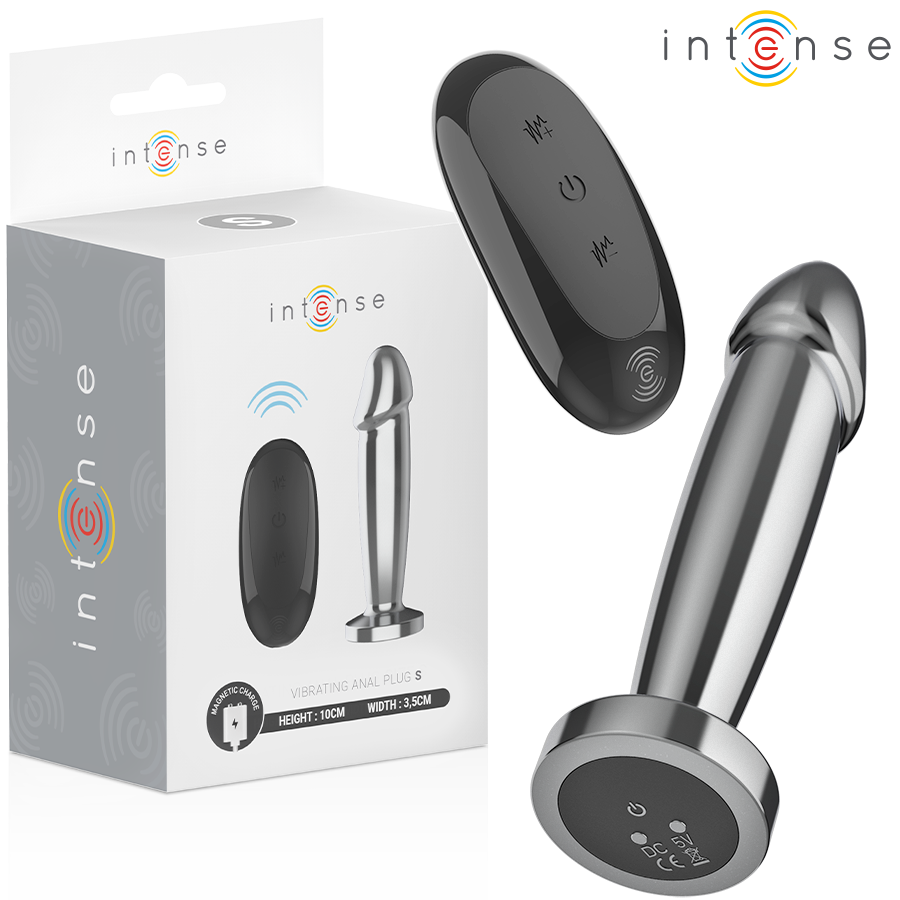 Intense - Plug Anal 10 Vibraciones Metal En Forma De Dildo Con Control Remoto S 1 Intense - Plug Anal 10 Vibraciones Metal En Forma De Dildo Con Control Remoto S