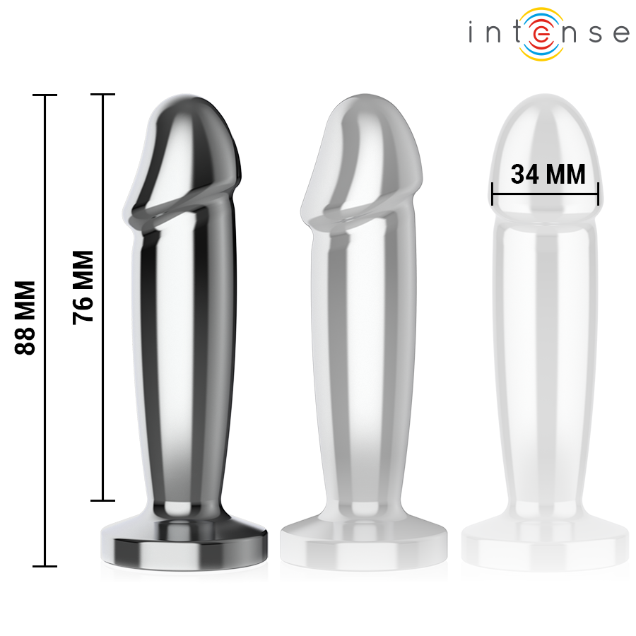 Intense - Plug Anal 10 Vibraciones Metal En Forma De Dildo Con Control Remoto S 5 Intense - Plug Anal 10 Vibraciones Metal En Forma De Dildo Con Control Remoto S - Imagen 5