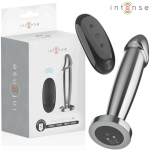 Intense - Plug Anal 10 Vibraciones Metal En Forma De Dildo Con Control Remoto M