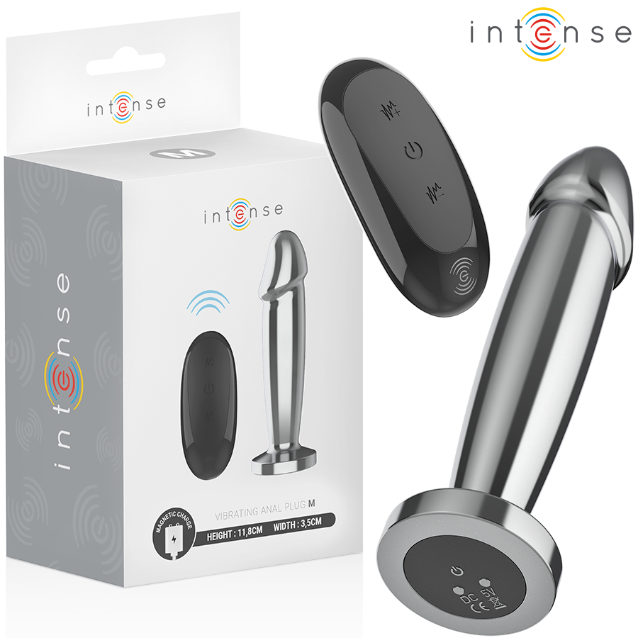 Intense - Plug Anal 10 Vibraciones Metal En Forma De Dildo Con Control Remoto M 1 Intense - Plug Anal 10 Vibraciones Metal En Forma De Dildo Con Control Remoto M