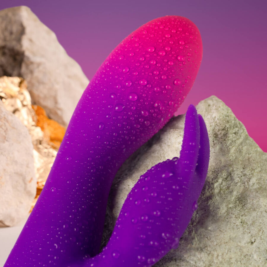 Rocks- Off - Glo- Girl Vibrador Rabbit Morado 4 Rocks- Off - Glo- Girl Vibrador Rabbit Morado - Imagen 4