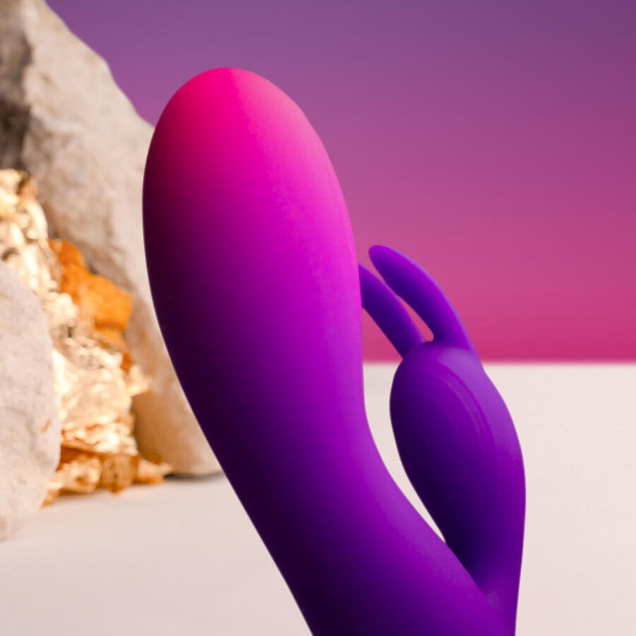 Rocks- Off - Glo- Girl Vibrador Rabbit Morado 2 Rocks- Off - Glo- Girl Vibrador Rabbit Morado - Imagen 2