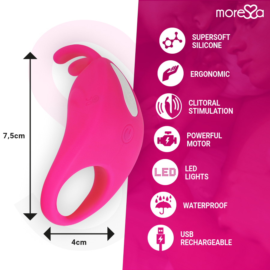Moressa - Brad Premium Silicone Recargable Rosa 4 Moressa - Brad Premium Silicone Recargable Rosa - Imagen 4