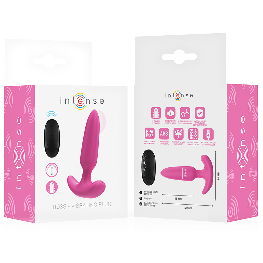Intense - Ross Plug Anal 10 Vibraciones Rosa Control Remoto 7 Intense - Ross Plug Anal 10 Vibraciones Rosa Control Remoto - Imagen 7