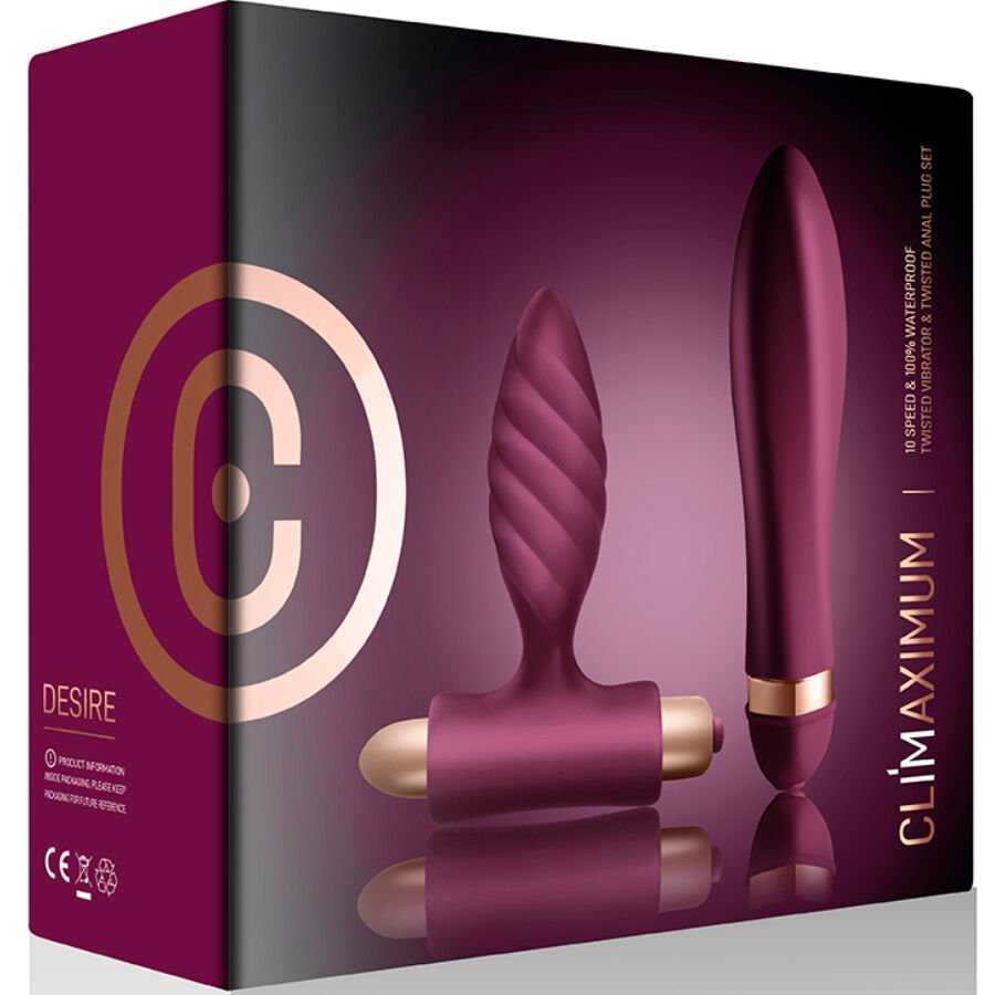 Climaximum - Desire Kit Vibrador + Plug Anal Trenzado 5 Climaximum - Desire Kit Vibrador + Plug Anal Trenzado - Imagen 5