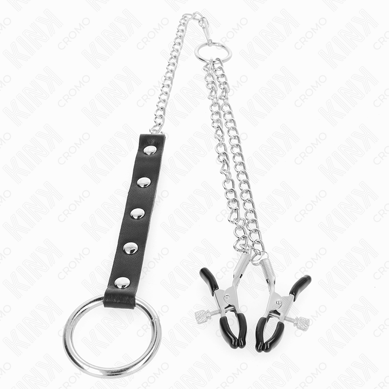 Kink - Anillo Pene Metal Con Cadena Y Pinzas Para Pezones Ajustable 3 Kink - Anillo Pene Metal Con Cadena Y Pinzas Para Pezones Ajustable - Imagen 3