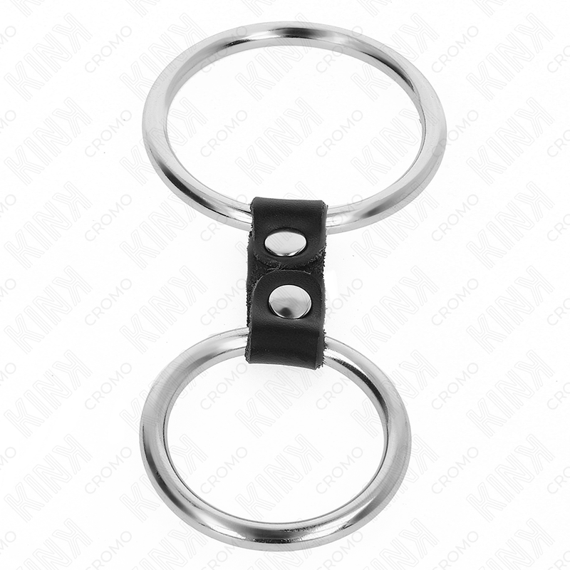 Kink - Anillo Pene Doble Metal 3.7 Cm A 5 Cm Conectados Por Correa Polipiel Modelo 2 3 Kink - Anillo Pene Doble Metal 3.7 Cm A 5 Cm Conectados Por Correa Polipiel Modelo 2 - Imagen 3