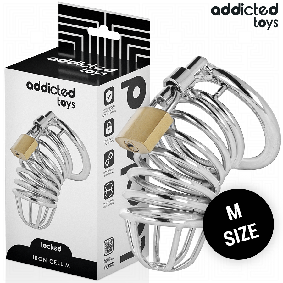 Addicted Toys Locked - Iron Cell Jaula Para Pene De Metal Talla M 1 Addicted Toys Locked - Iron Cell Jaula Para Pene De Metal Talla M