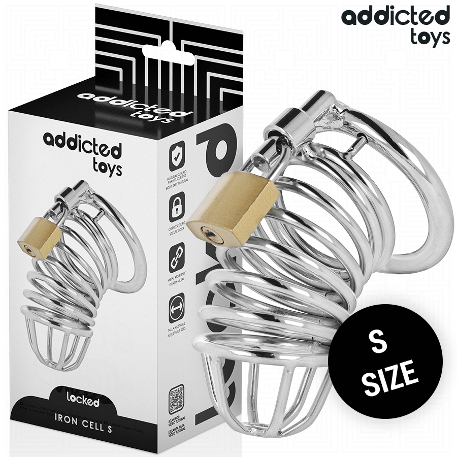 Addicted Toys Locked - Iron Cell Jaula Para Pene De Metal 4 Cm Talla S 1 Addicted Toys Locked - Iron Cell Jaula Para Pene De Metal 4 Cm Talla S