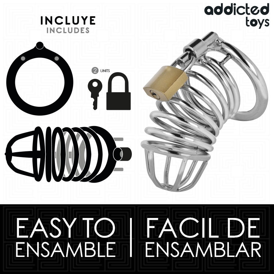 Addicted Toys Locked - Iron Cell Jaula Para Pene De Metal 5 Cm Talla L 4 Addicted Toys Locked - Iron Cell Jaula Para Pene De Metal 5 Cm Talla L - Imagen 4