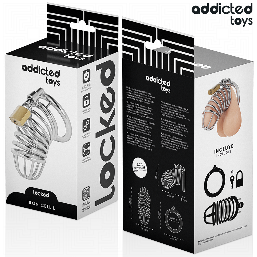 Addicted Toys Locked - Iron Cell Jaula Para Pene De Metal 5 Cm Talla L 6 Addicted Toys Locked - Iron Cell Jaula Para Pene De Metal 5 Cm Talla L - Imagen 6