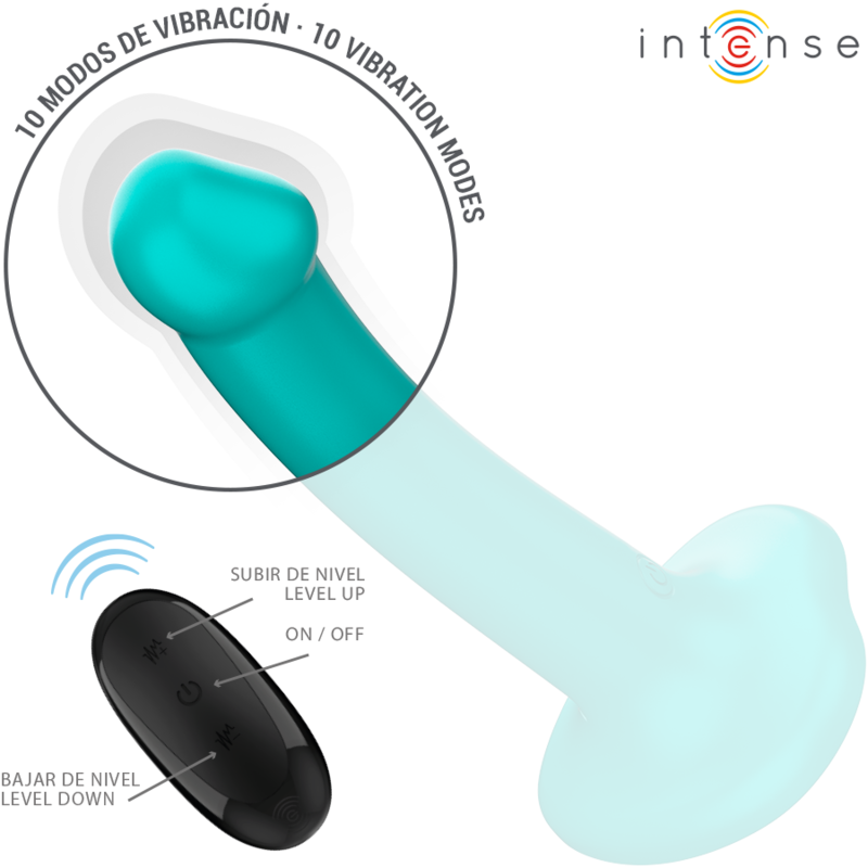 Intense - Katie Vibrador Con Ventosa 10 Vibraciones Azul Oscuro Control Remoto 4 Intense - Katie Vibrador Con Ventosa 10 Vibraciones Azul Oscuro Control Remoto - Imagen 4