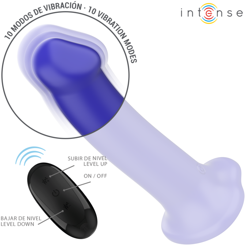 Intense - Victoria Vibrador Con Ventosa 10 Vibraciones Azul Oscuro Control Remoto 4 Intense - Victoria Vibrador Con Ventosa 10 Vibraciones Azul Oscuro Control Remoto - Imagen 4