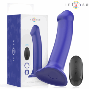 Intense - Victoria Vibrador Con Ventosa 10 Vibraciones Azul Oscuro Control Remoto