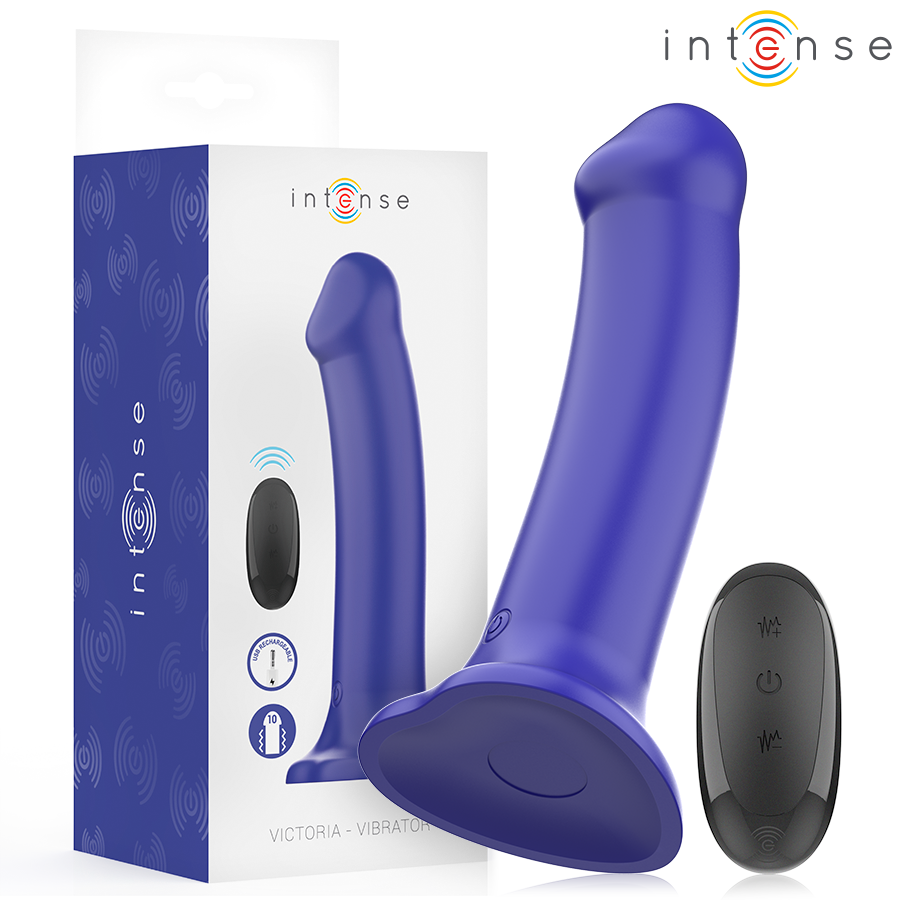 Intense - Victoria Vibrador Con Ventosa 10 Vibraciones Azul Oscuro Control Remoto 1 Intense - Victoria Vibrador Con Ventosa 10 Vibraciones Azul Oscuro Control Remoto