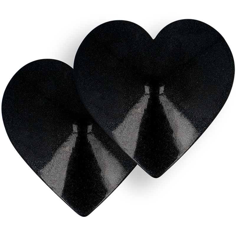 Coquette Chic Desire - Cubre Pezones Metal Corazones Negros 3 Coquette Chic Desire - Cubre Pezones Metal Corazones Negros - Imagen 3