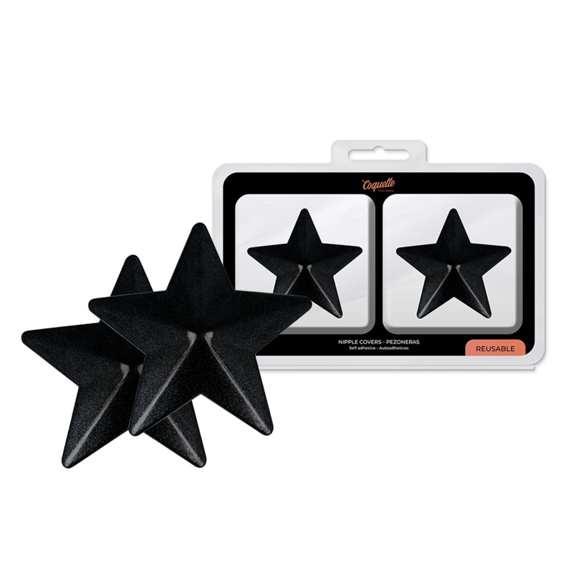 Coquette Chic Desire - Cubre Pezones Metal Estrellas Negras 1 Coquette Chic Desire - Cubre Pezones Metal Estrellas Negras