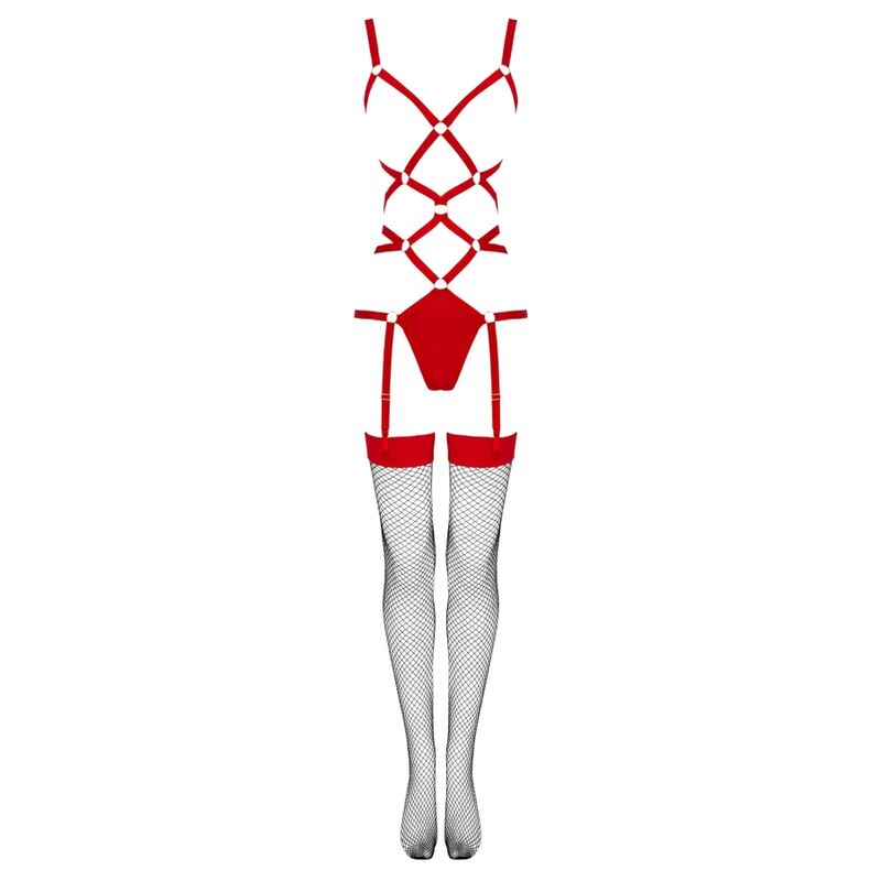 Livco Corsetti Fashion - Thiara Lc 20213 Set Body + Medias Roja 14 Livco Corsetti Fashion - Thiara Lc 20213 Set Body + Medias Roja - Imagen 14