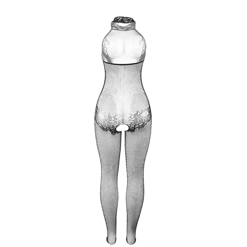 Subblime - 951801 Bodystocking Crotchless De Rejilla Y Encaje Con Cuello Alto Negro 6 Subblime - 951801 Bodystocking Crotchless De Rejilla Y Encaje Con Cuello Alto Negro - Imagen 6