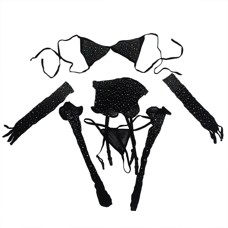 Subblime - 952174 Bodystocking De Rejilla Con Guantes Y Diamantes Negro 6 Subblime - 952174 Bodystocking De Rejilla Con Guantes Y Diamantes Negro - Imagen 6