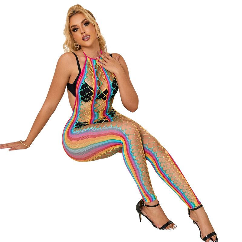 Subblime - 952358 Bodystocking De Rejilla Cuello Halter Arcoiris Xs/M 5 Subblime - 952358 Bodystocking De Rejilla Cuello Halter Arcoiris Xs/M - Imagen 5