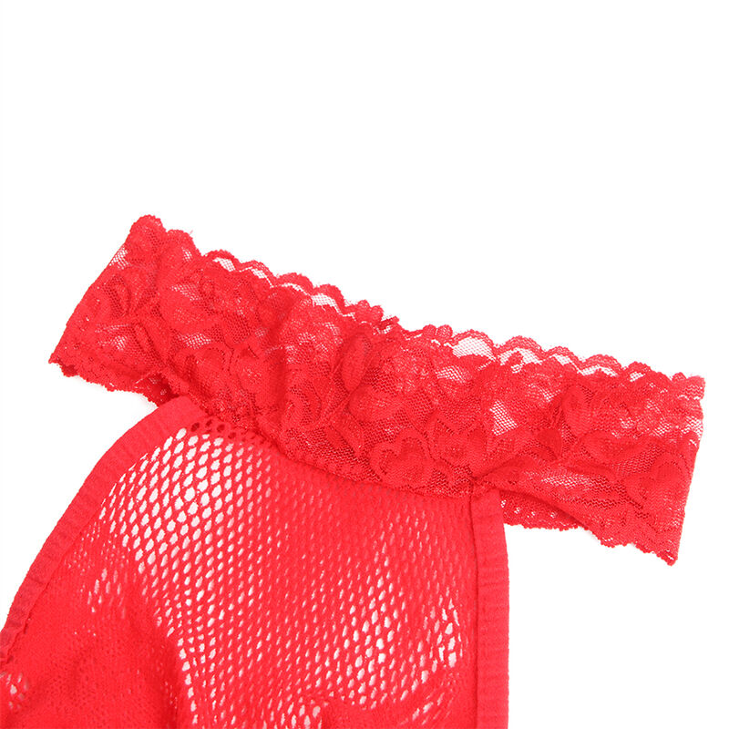 Subblime - 952372 Bodystocking Crotchless De Rejilla Y Encaje Con Cuello Alto Rojo 7 Subblime - 952372 Bodystocking Crotchless De Rejilla Y Encaje Con Cuello Alto Rojo - Imagen 7
