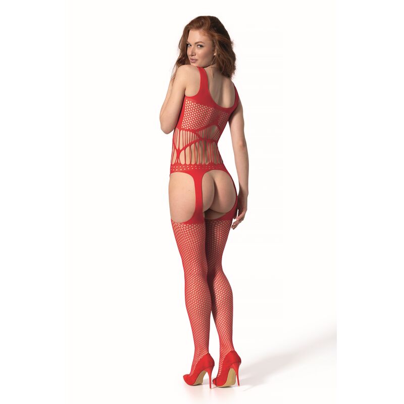Passion - Bs 106 Bodystocking Rojo 2 Passion - Bs 106 Bodystocking Rojo - Imagen 2