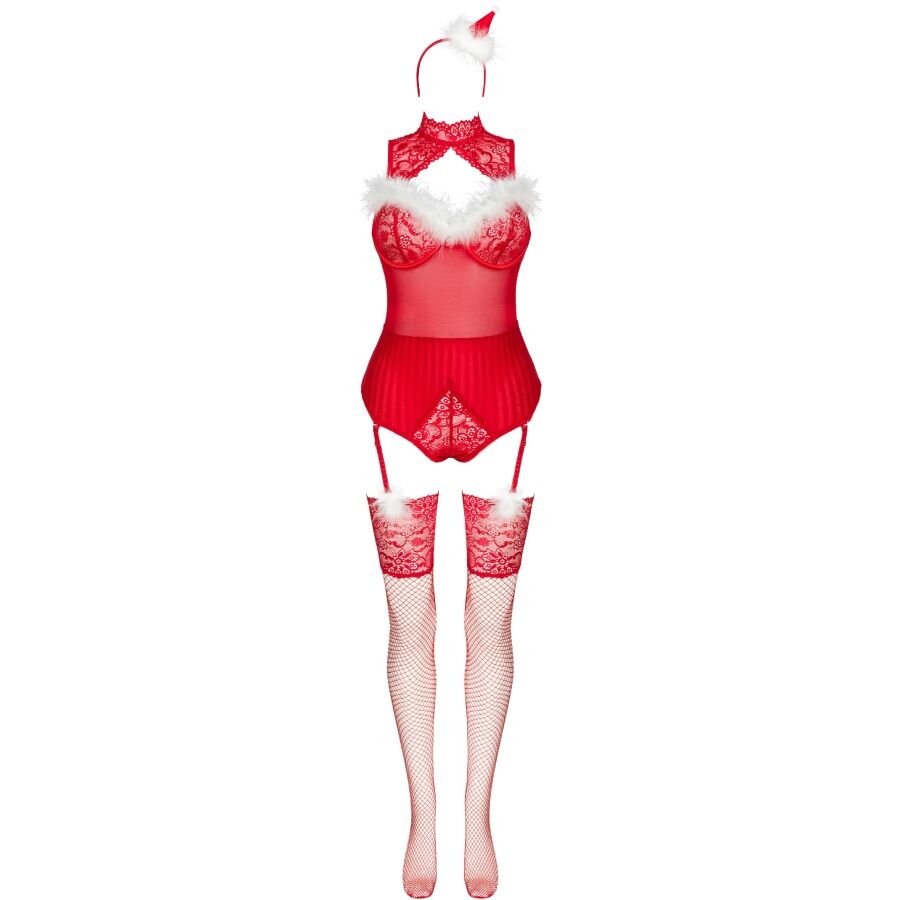 Livco Corsetti Fashion - Limpid Snowflakes Lc 90604 Body + Medias + Diadema Navideña 3 Livco Corsetti Fashion - Limpid Snowflakes Lc 90604 Body + Medias + Diadema Navideña - Imagen 3