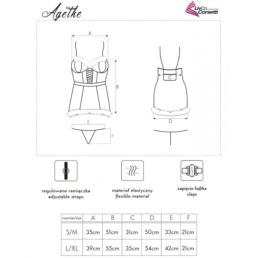 Livco Corsetti Fashion - Agethe Lc 90607 Camisa + Tanga + Gorro Navideño 6 Livco Corsetti Fashion - Agethe Lc 90607 Camisa + Tanga + Gorro Navideño - Imagen 6