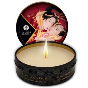 Shunga - Mini Caress by Candelight Vela Masaje Fresas y Cava 30 Ml