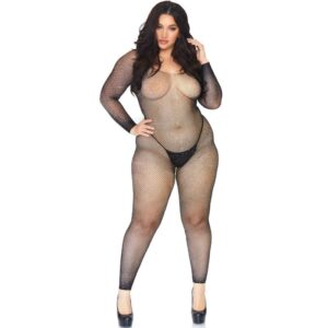 Leg Avenue - Bodystocking en Red con Brillante 1x-2x
