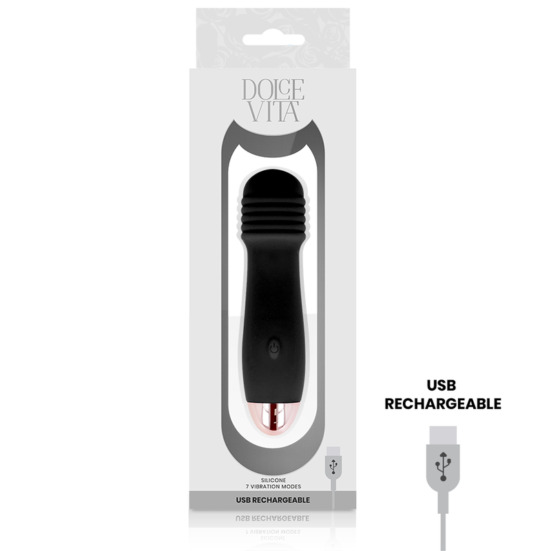 Dolce Vita - Vibrador Recargable Tres Negro 7 Velocidades 3 Dolce Vita - Vibrador Recargable Tres Negro 7 Velocidades - Imagen 3