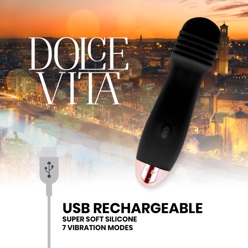 Dolce Vita - Vibrador Recargable Tres Negro 7 Velocidades 4 Dolce Vita - Vibrador Recargable Tres Negro 7 Velocidades - Imagen 4