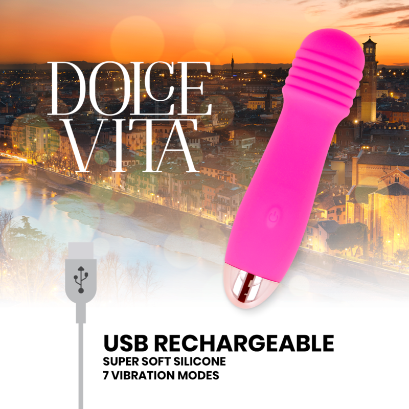 Dolce Vita - Vibrador Recargable Three Rosa 7 Velocidades 4 Dolce Vita - Vibrador Recargable Three Rosa 7 Velocidades - Imagen 4